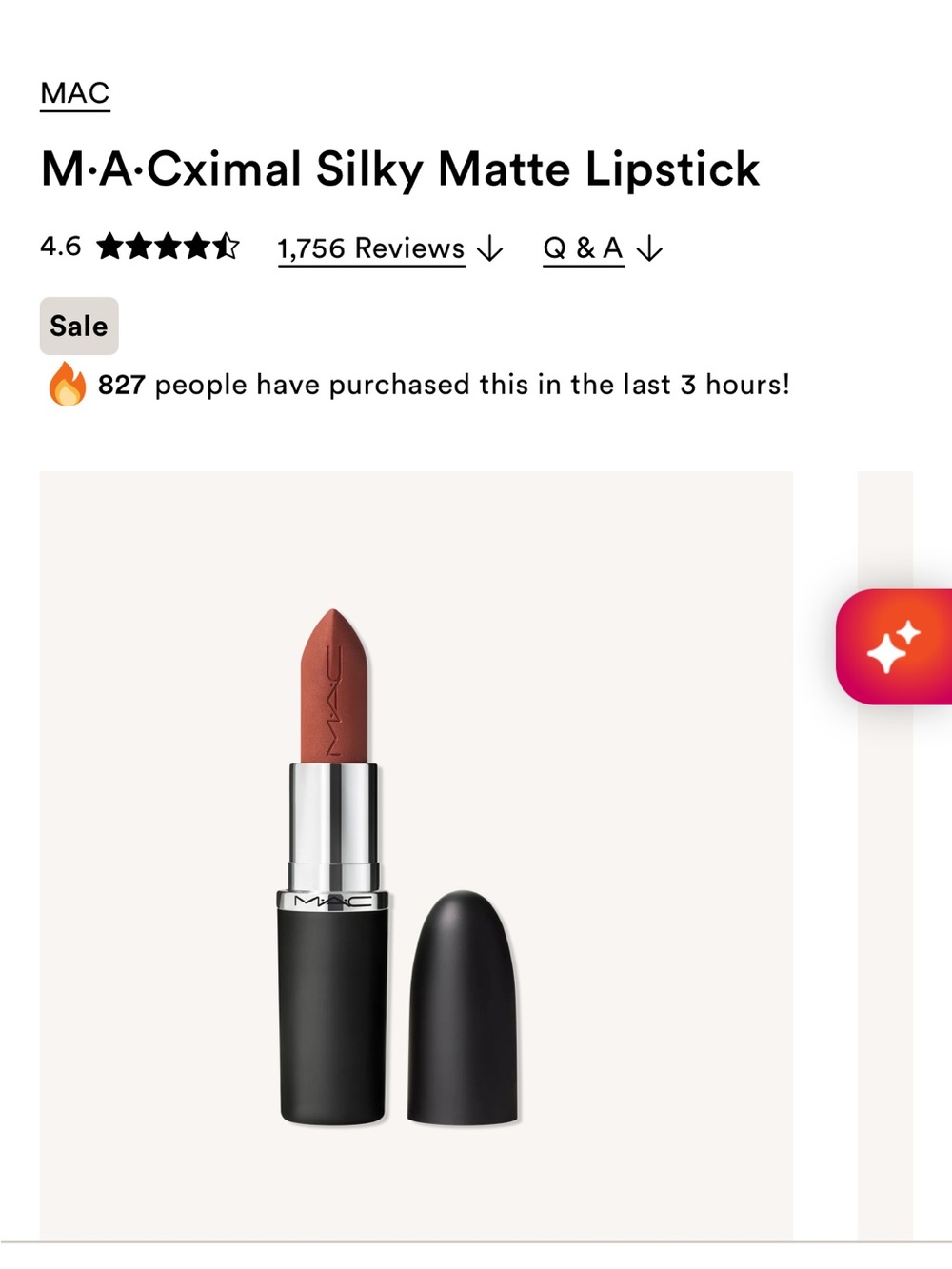 MAC MACximal Silky Matte Lipstick 616 Taupe NIB Full Size 3.5g